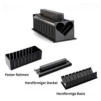 Sushi-Roll- und Schneide-Set - Praktisches Sushi-Set mit Schablonen und Zubehör