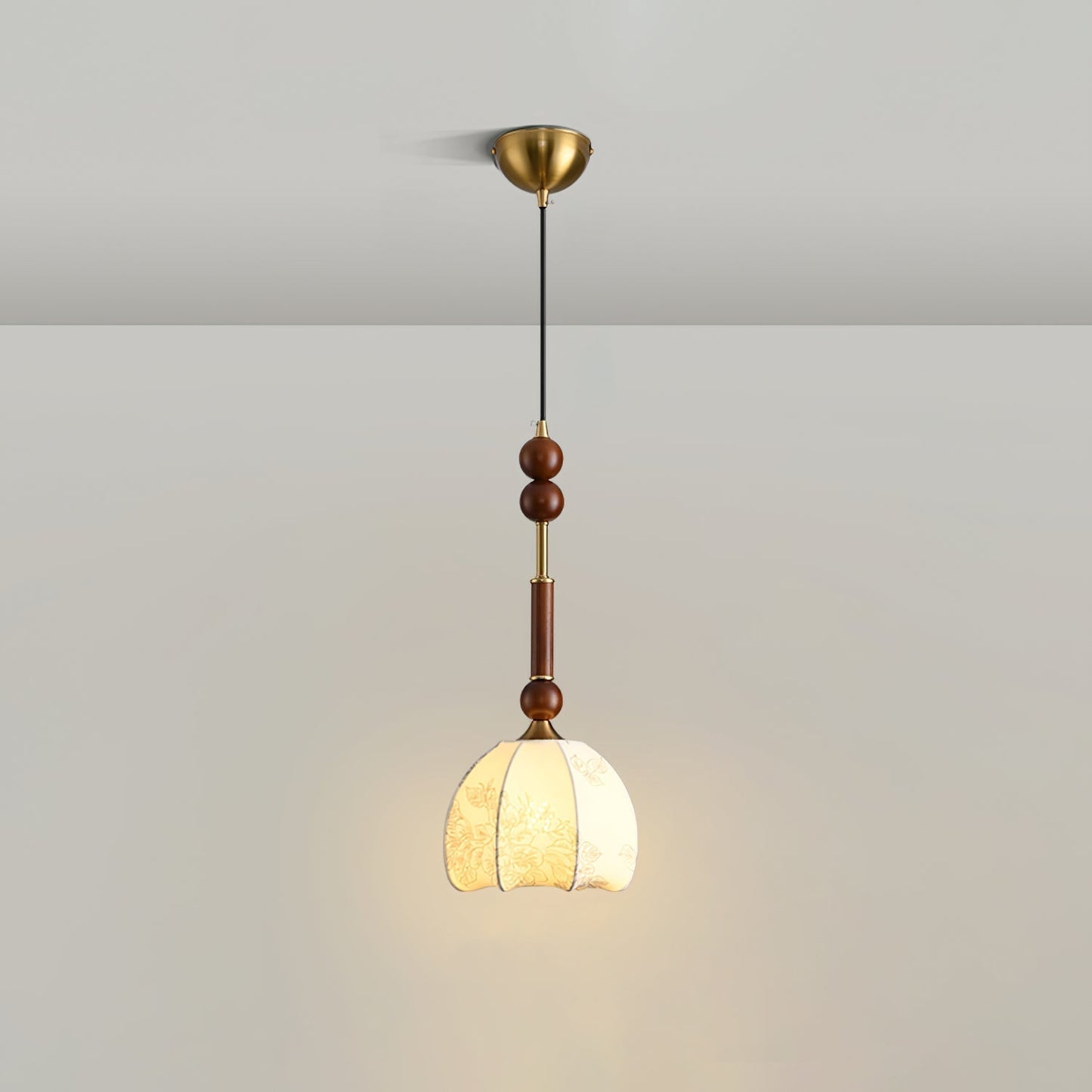 Suspension Roma - Elegantes Römisches Design aus Holz, Metall und Glas - Vintage-Beleuchtung mit LED-Lampen