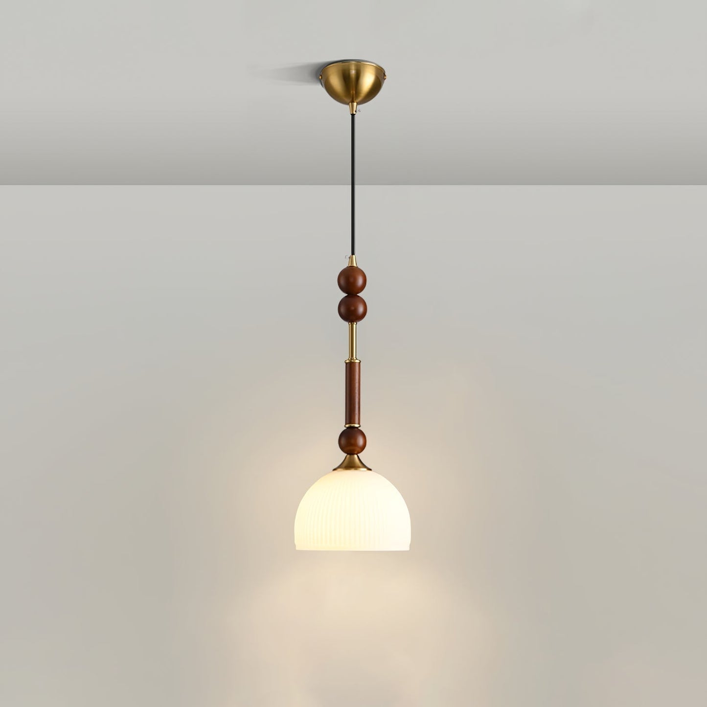 Suspension Roma - Elegantes Römisches Design aus Holz, Metall und Glas - Vintage-Beleuchtung mit LED-Lampen