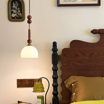 Suspension Roma - Elegantes Römisches Design aus Holz, Metall und Glas - Vintage-Beleuchtung mit LED-Lampen