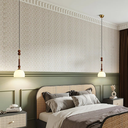 Suspension Roma - Elegantes Römisches Design aus Holz, Metall und Glas - Vintage-Beleuchtung mit LED-Lampen