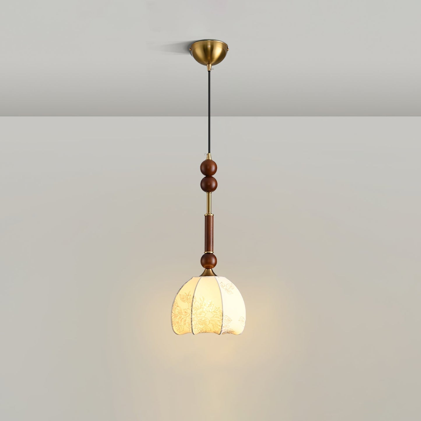 Suspension Roma - Elegantes Römisches Design aus Holz, Metall und Glas - Vintage-Beleuchtung mit LED-Lampen