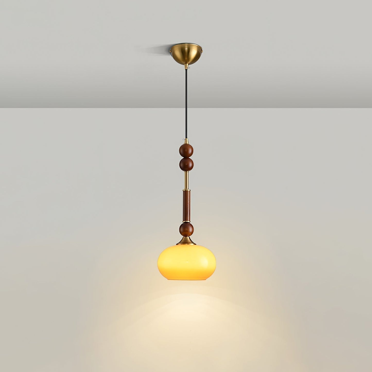 Suspension Roma - Elegantes Römisches Design aus Holz, Metall und Glas - Vintage-Beleuchtung mit LED-Lampen