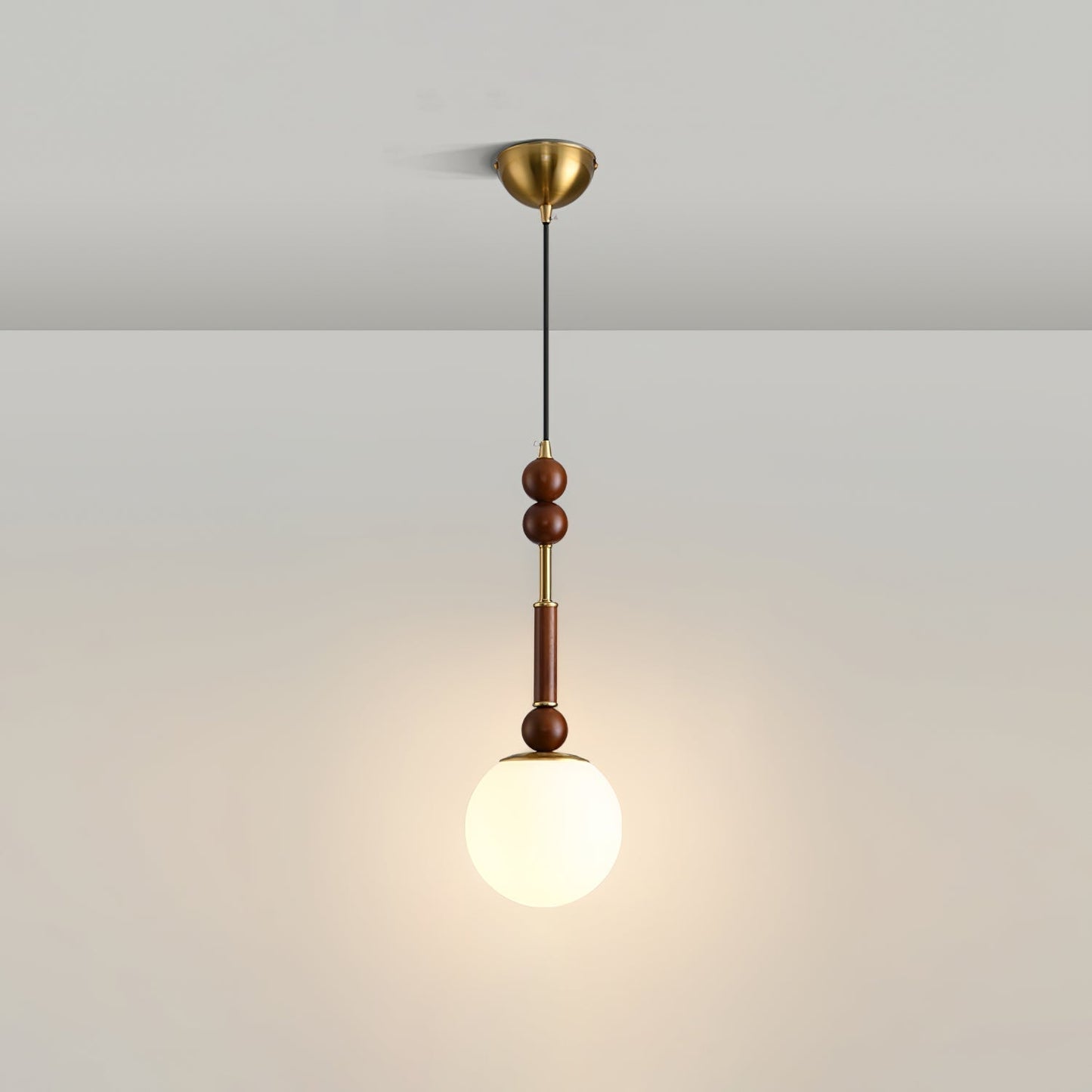 Suspension Roma - Elegantes Römisches Design aus Holz, Metall und Glas - Vintage-Beleuchtung mit LED-Lampen