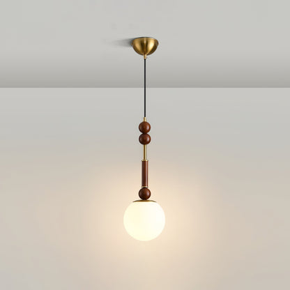 Suspension Roma - Elegantes Römisches Design aus Holz, Metall und Glas - Vintage-Beleuchtung mit LED-Lampen
