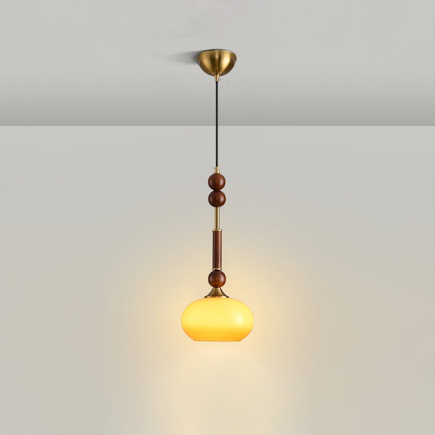 Suspension Roma - Elegantes Römisches Design aus Holz, Metall und Glas - Vintage-Beleuchtung mit LED-Lampen