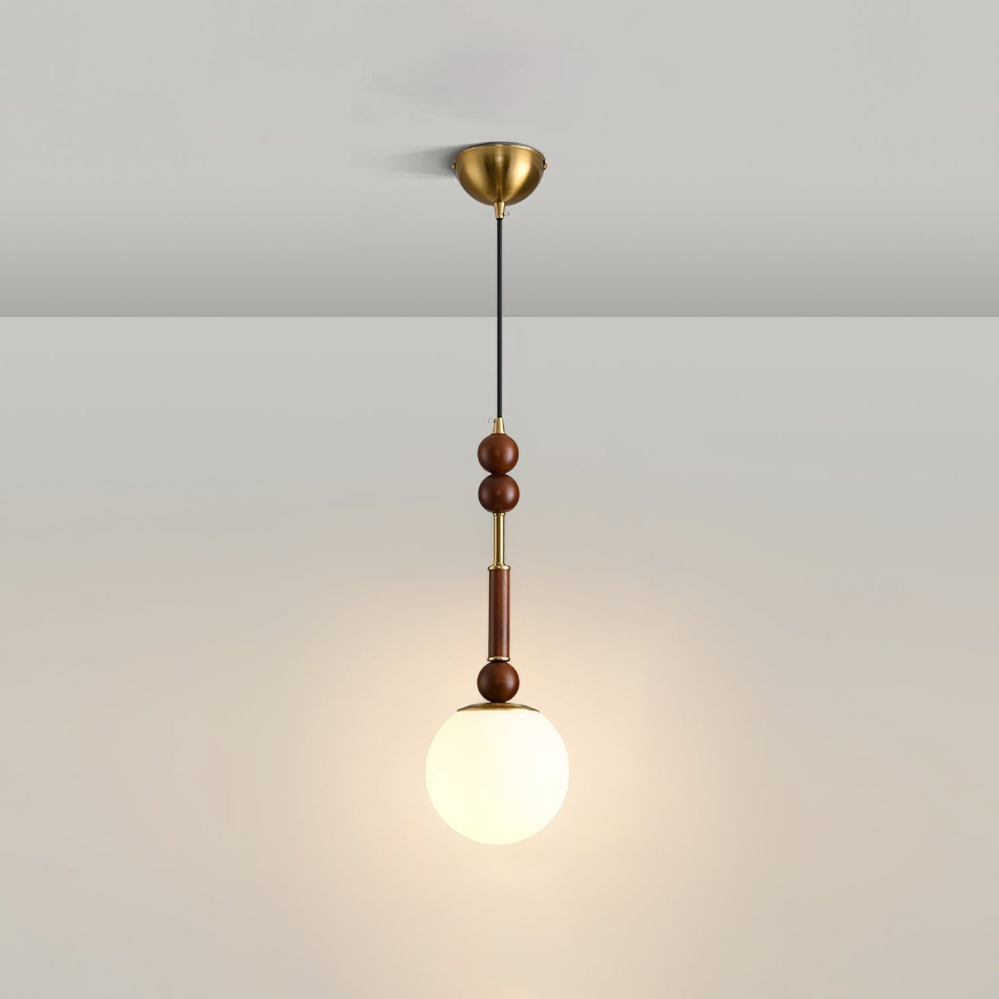Suspension Roma - Elegantes Römisches Design aus Holz, Metall und Glas - Vintage-Beleuchtung mit LED-Lampen
