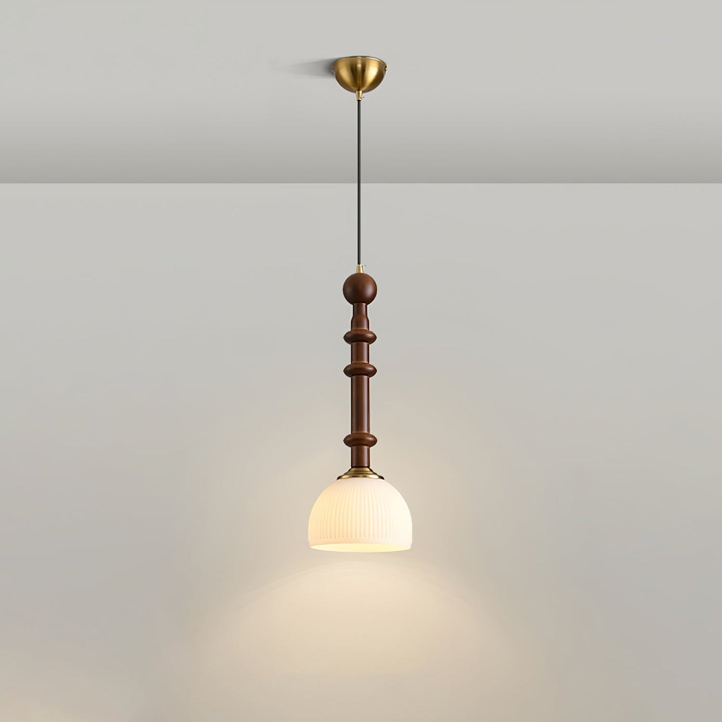 Suspension Roma - Elegantes Römisches Design aus Holz, Metall und Glas - Vintage-Beleuchtung mit LED-Lampen