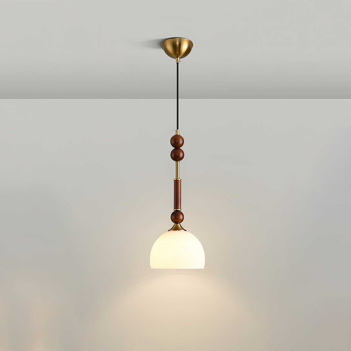 Suspension Roma - Elegantes Römisches Design aus Holz, Metall und Glas - Vintage-Beleuchtung mit LED-Lampen