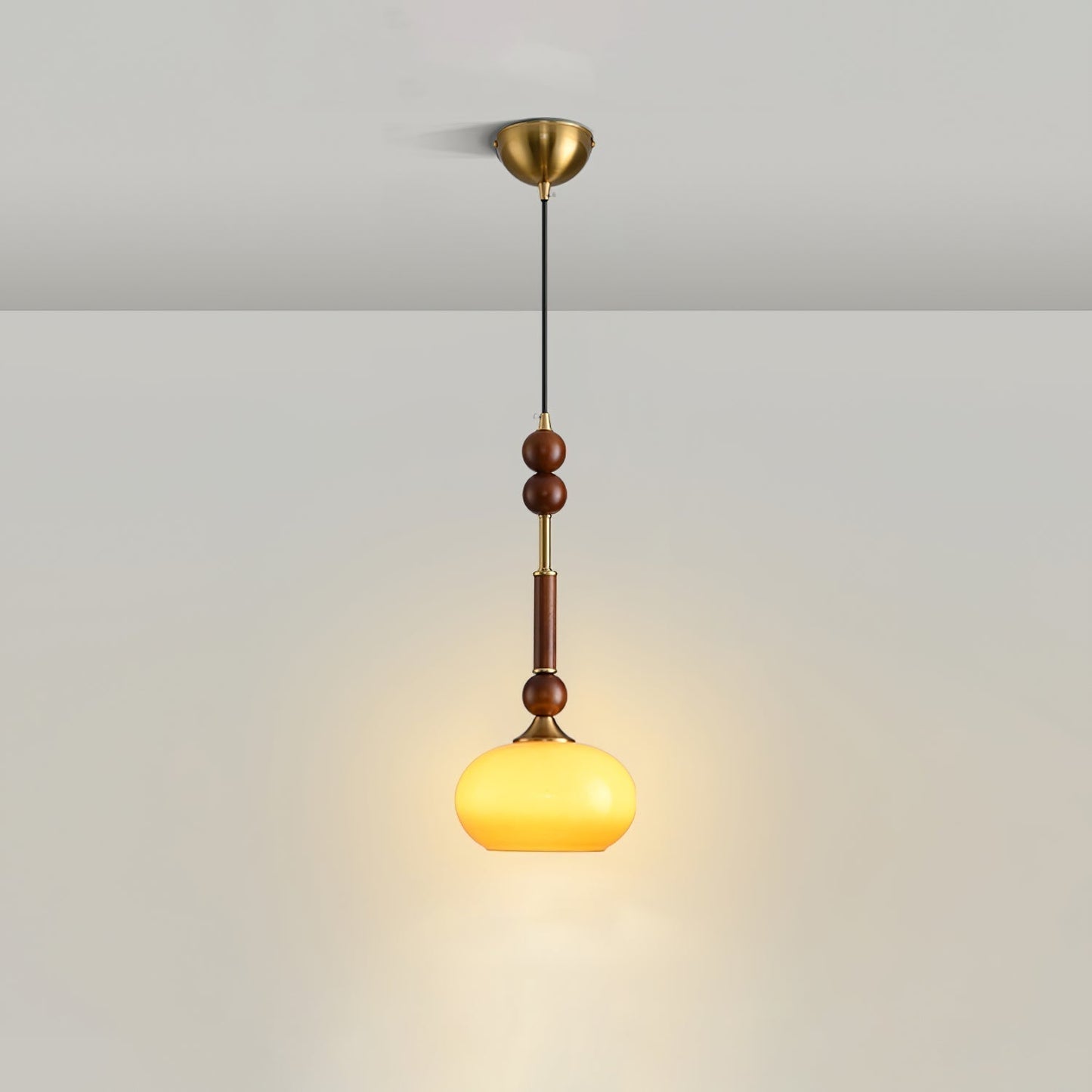 Suspension Roma - Elegantes Römisches Design aus Holz, Metall und Glas - Vintage-Beleuchtung mit LED-Lampen