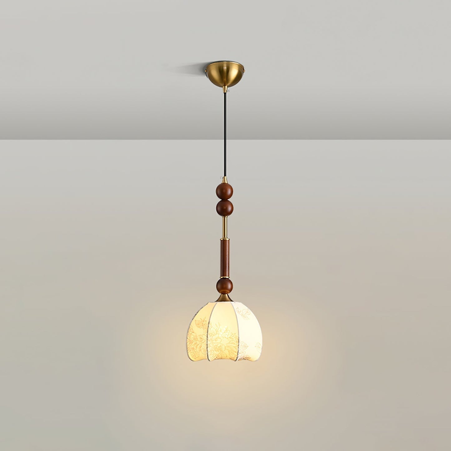 Suspension Roma - Elegantes Römisches Design aus Holz, Metall und Glas - Vintage-Beleuchtung mit LED-Lampen
