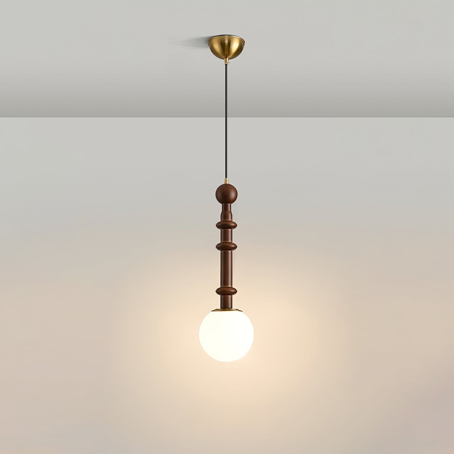 Suspension Roma - Elegantes Römisches Design aus Holz, Metall und Glas - Vintage-Beleuchtung mit LED-Lampen