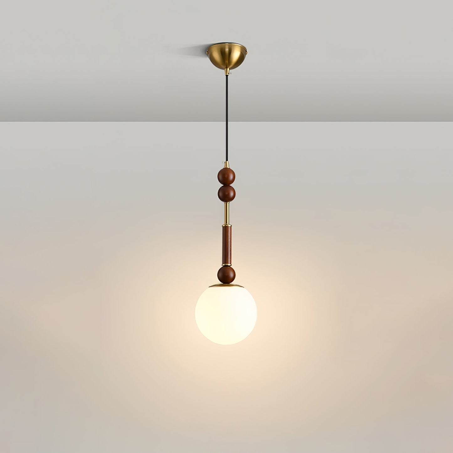 Suspension Roma - Elegantes Römisches Design aus Holz, Metall und Glas - Vintage-Beleuchtung mit LED-Lampen