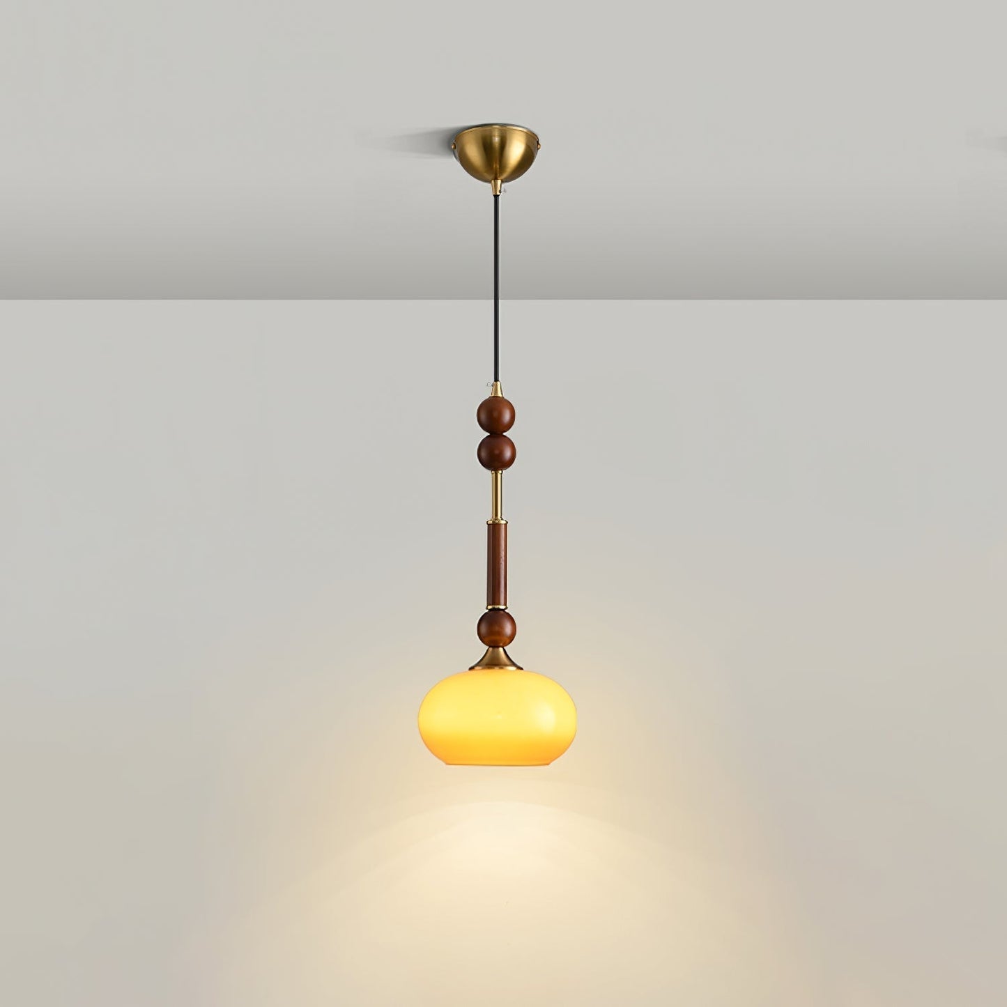 Suspension Roma - Elegantes Römisches Design aus Holz, Metall und Glas - Vintage-Beleuchtung mit LED-Lampen