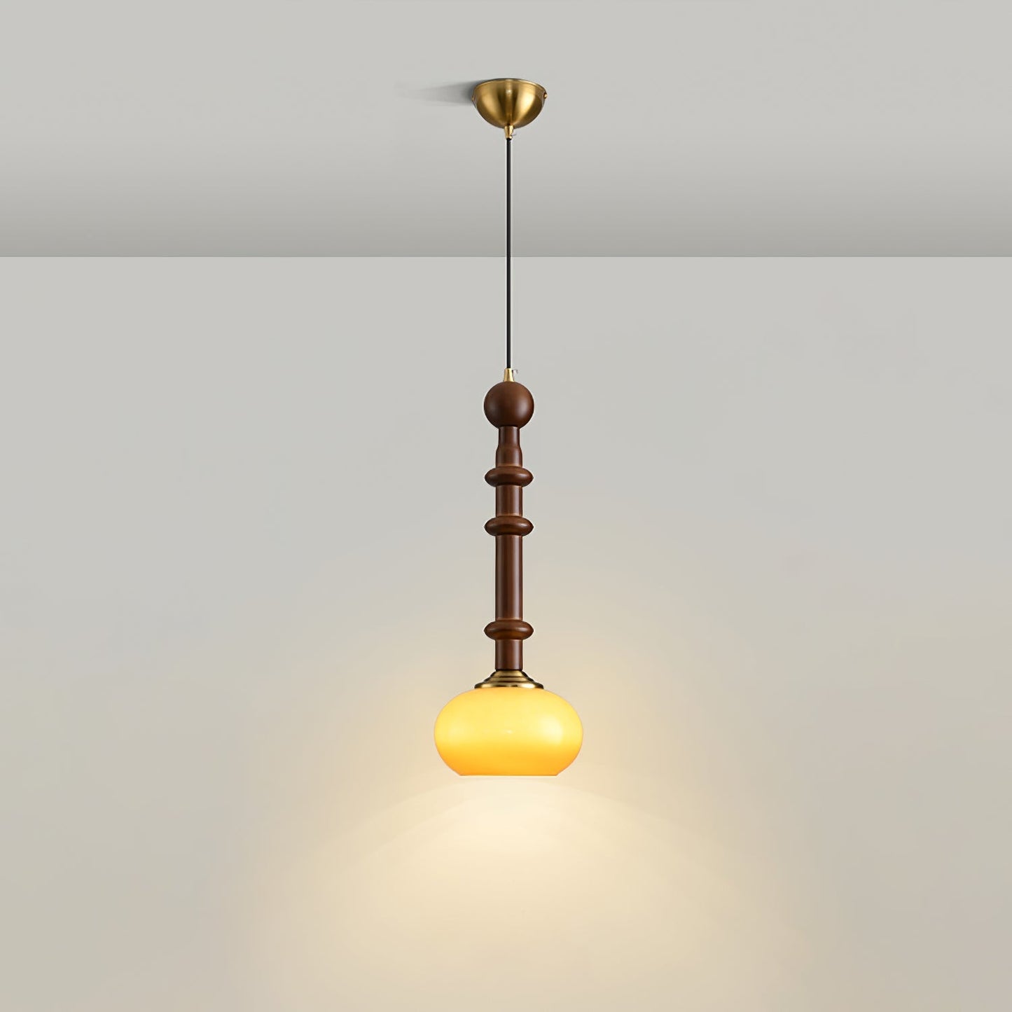 Suspension Roma - Elegantes Römisches Design aus Holz, Metall und Glas - Vintage-Beleuchtung mit LED-Lampen