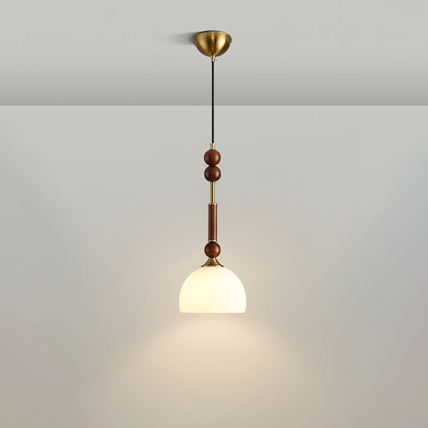 Suspension Roma - Elegantes Römisches Design aus Holz, Metall und Glas - Vintage-Beleuchtung mit LED-Lampen