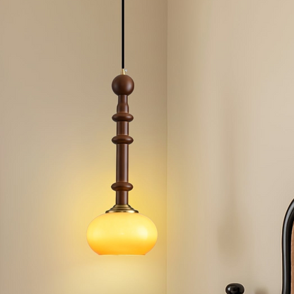 Suspension Roma - Elegantes Römisches Design aus Holz, Metall und Glas - Vintage-Beleuchtung mit LED-Lampen