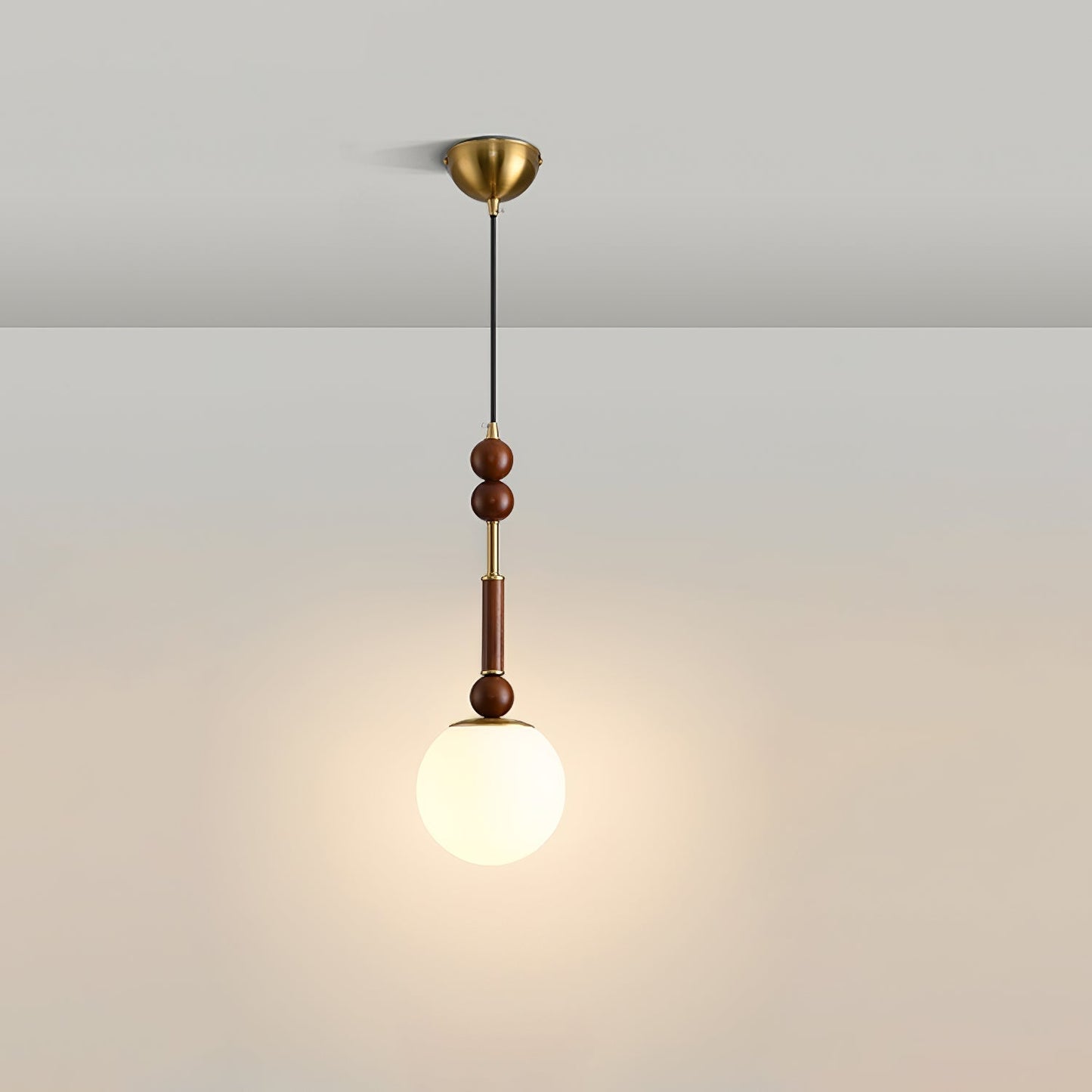 Suspension Roma - Elegantes Römisches Design aus Holz, Metall und Glas - Vintage-Beleuchtung mit LED-Lampen