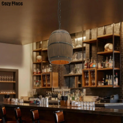 Royaleva Rustikale Holz-Pendelleuchte – Vintage Weinfass Hängeleuchte