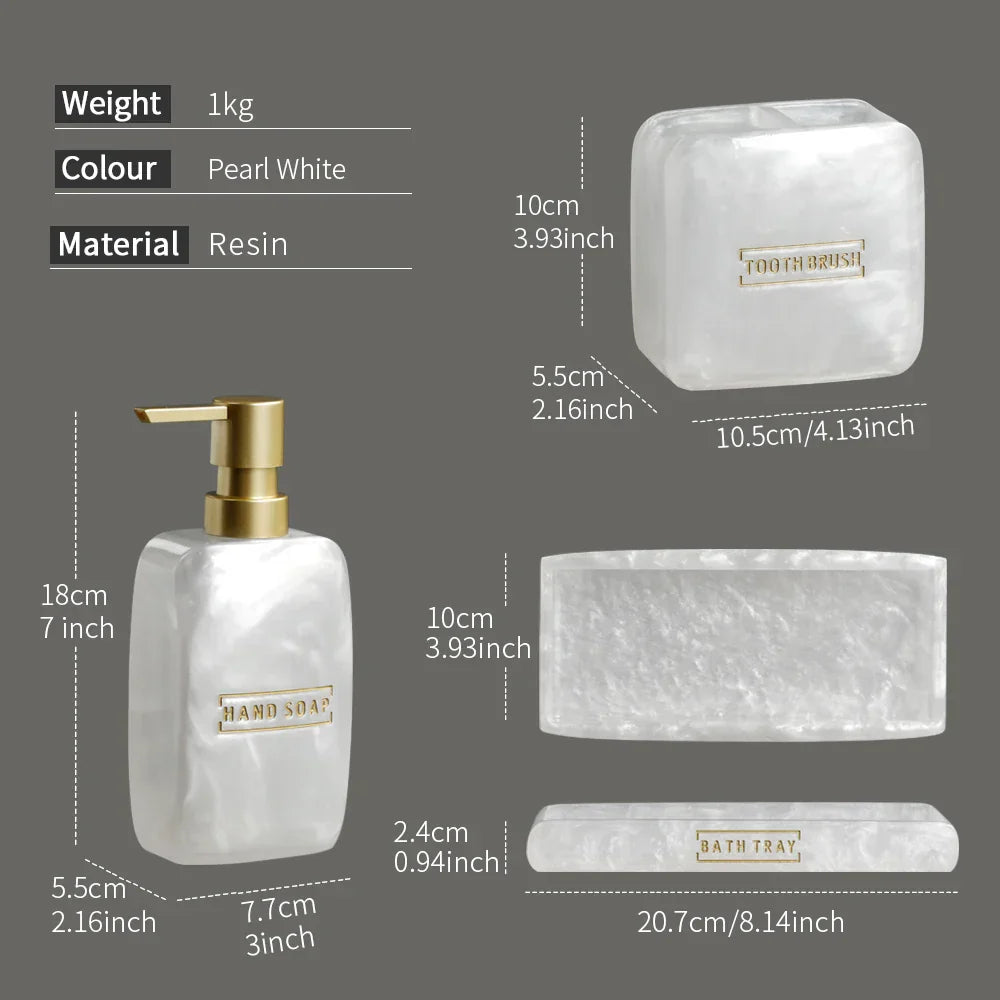 PearlGlow – Elegantes Badezimmer-Set mit Luxusdetails
