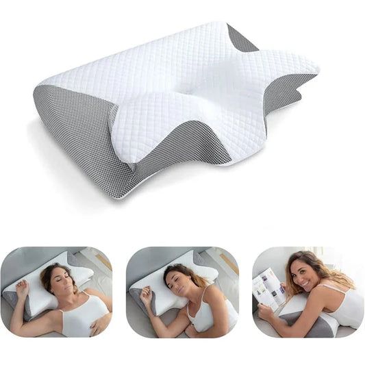 Memory Foam Nackenstützkissen – 2-in-1 Ergonomische Nackenstütze