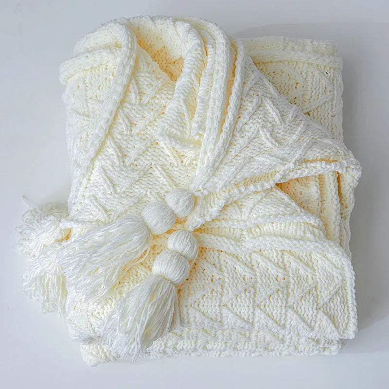 Garduru - Weiche Chenille-Strickdecke für Bett und Sofa