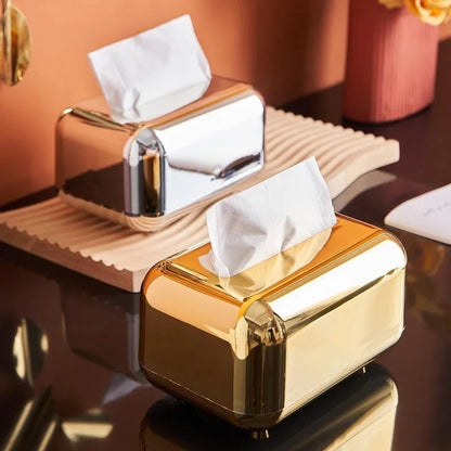 Amandi Luxury Gold & Silver Tissue Holder –Eleganter, langlebiger Organizer für zeitgenössische Räume
