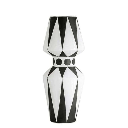 Nordic Design Schwarze und Weiße Gestreifte Vase