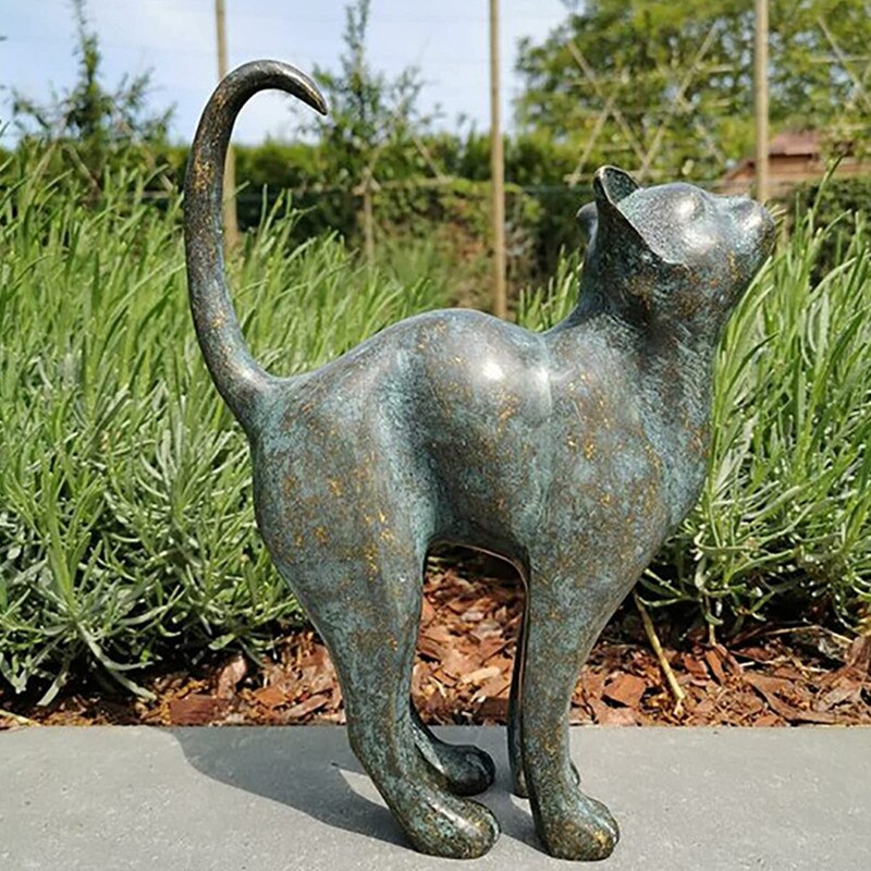 Verzaubernde Gartenkatzen-Statuen - Purr-fekte Harzdekoration