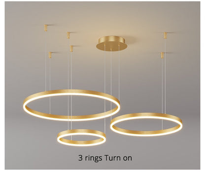 Moderne Beleuchtung 2 bis 5 LED Kreis Ringe Decke Kronleuchter Wohnzimmer Home Decor