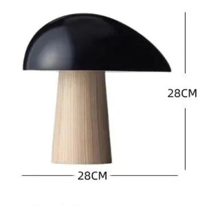 Tischlampe Juno - Minimalistisches skandinavisches Design aus Holz und Metall, LED-Beleuchtung