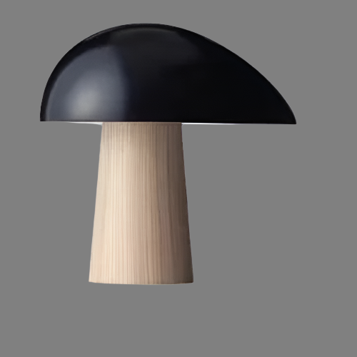 Tischlampe Juno - Minimalistisches skandinavisches Design aus Holz und Metall, LED-Beleuchtung