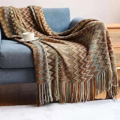 Retro Bohemian Strick gestreiftes Blanket