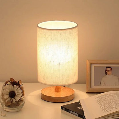 Garduru-Leinen Tischlampe mit Touch-Bedienung | USB-betriebene LED Nachtlampe | Warmweiße Stimmungsleuchte für gemütliche Wohnraumdekoration - Damero