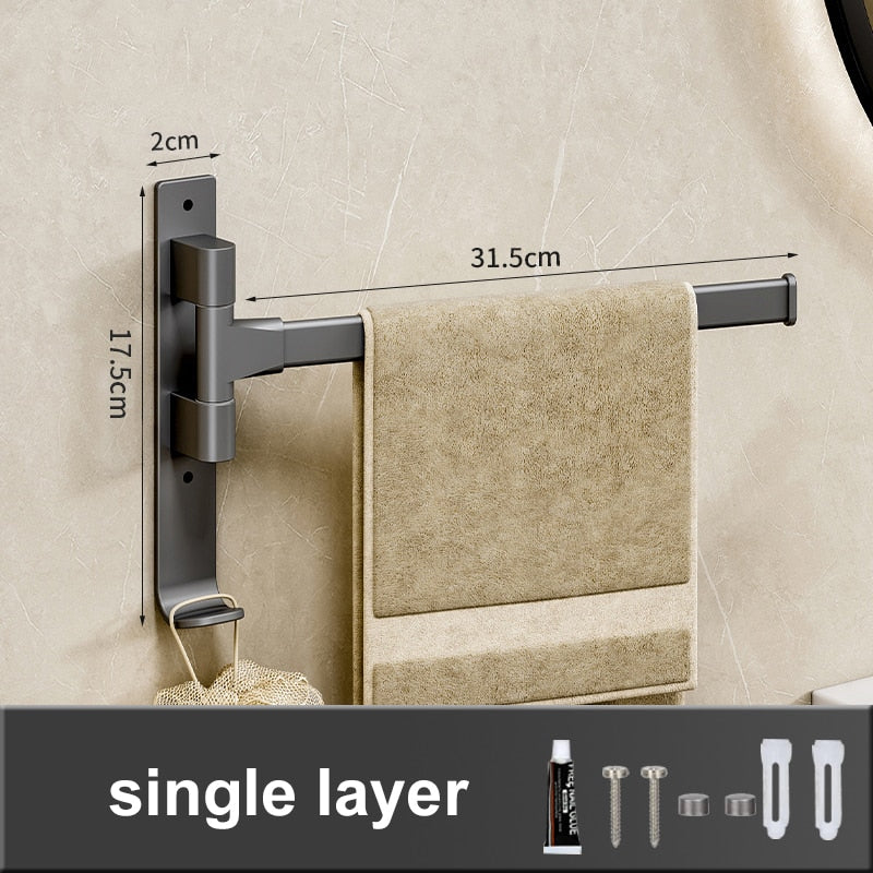 Wandmontierter, drehbarer Handtuchhalter - selbstklebend, bohrfrei