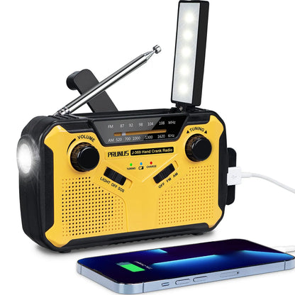 Notfall-Radio mit Kurbel & Solar – Tragbares Dynamo-Radio mit Powerbank & LED-Taschenlampe