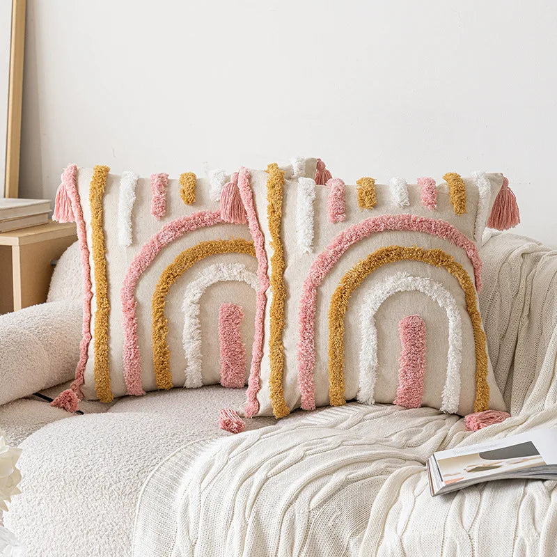 NordicVibes – Luxuriöse geometrische gestepptes Kissenbezug für elegante Innenräume