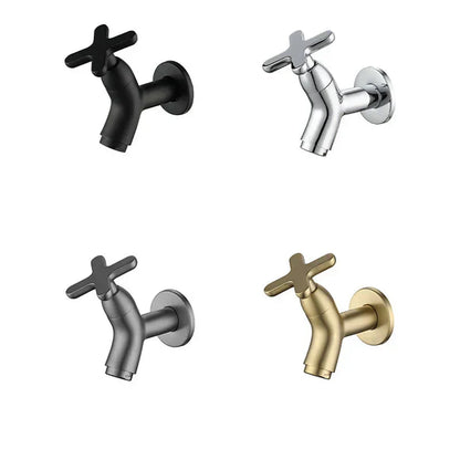 Wandmontierter Kaltwasserhahn aus Messing