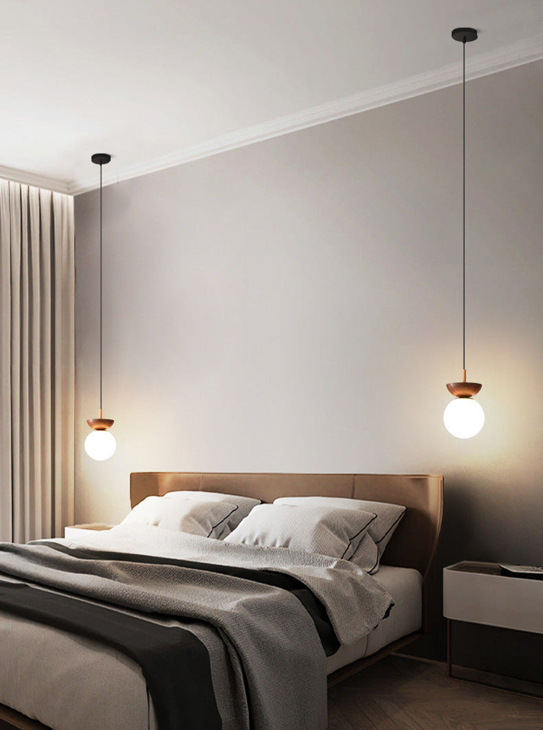 Hängeleuchte – Elegantes Design mit Eisen und Glas – Vintage-Holz-Optik