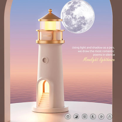 Lighthouse Projektionsnachtslicht – Bluetooth Musik & Mondlicht Ambient Lampe
