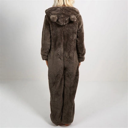 Kuscheliger Fleece Onesie mit Kapuze und Reißverschluss