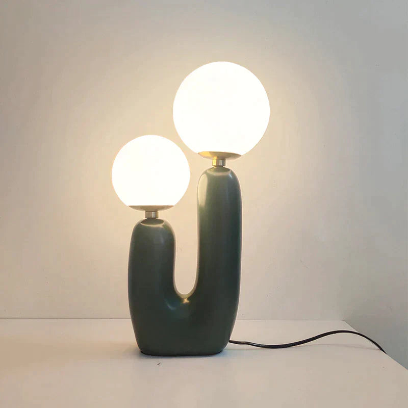 Moderne Tischlampe Kaktus – Kreative und elegante Beleuchtung mit Glasglobes