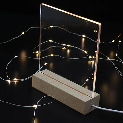 LED Holzlichtanzeige Basis – USB Holzständer für Kristall- und Harzkunst