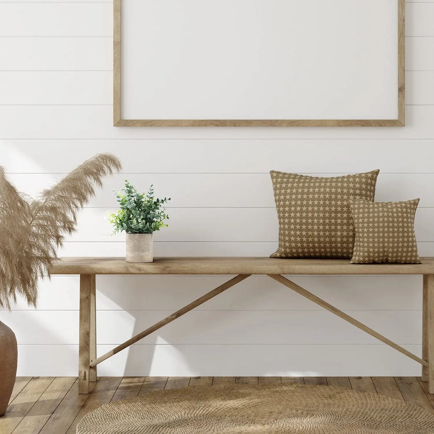 VerdeVibe – Modernes Set aus 2 künstlichen Pflanzen in stilvollen Töpfen mit Steineffekt für eine zeitlose Atmosphäre