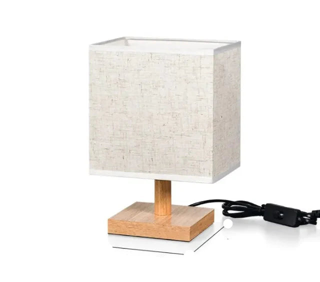 Royellure Retro Stoff Holz Tischlampe - Elegante Beleuchtung für Schlafzimmer & Wohnzimmer