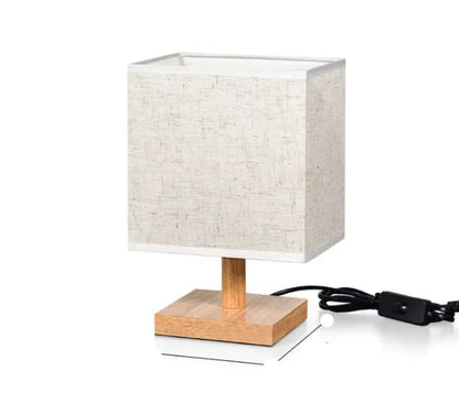 Royellure Retro Stoff Holz Tischlampe - Elegante Beleuchtung für Schlafzimmer & Wohnzimmer