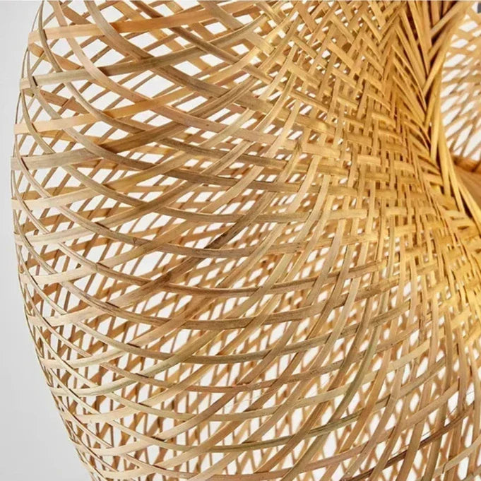 Bamboo Geflochtene Pendelleuchte - Handgefertigte Rattan Hängelampe