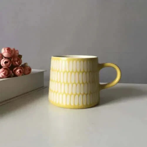 Chic handgemalte Tasse mit optionalem Deckel und Löffel