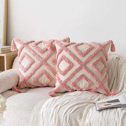NordicVibes – Luxuriöse geometrische gestepptes Kissenbezug für elegante Innenräume