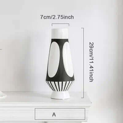 Nordic Design Schwarze und Weiße Gestreifte Vase